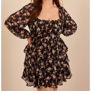 ARULA Black Floral Dress